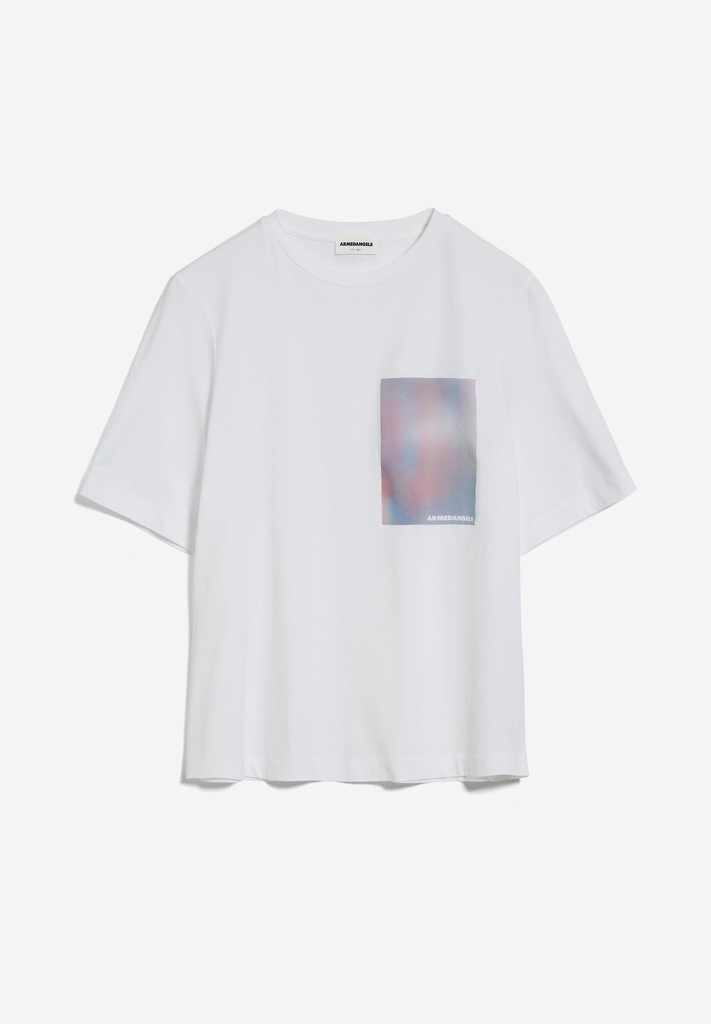 T-shirt ample imprimé blanc en coton bio - layaa atmospheric white