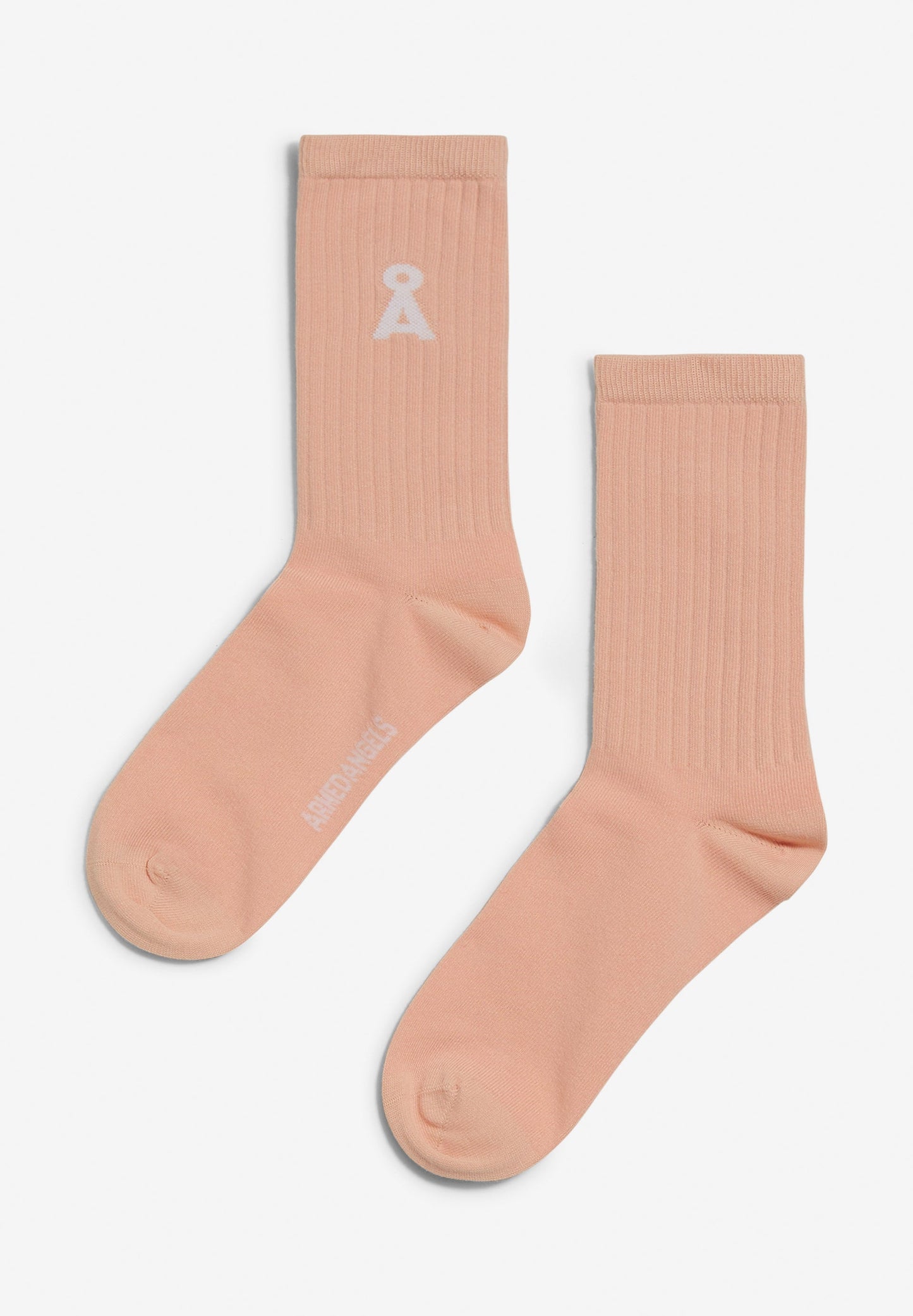 Chaussettes roses en coton bio et matière recyclée - saamu bold stripes peach blossom