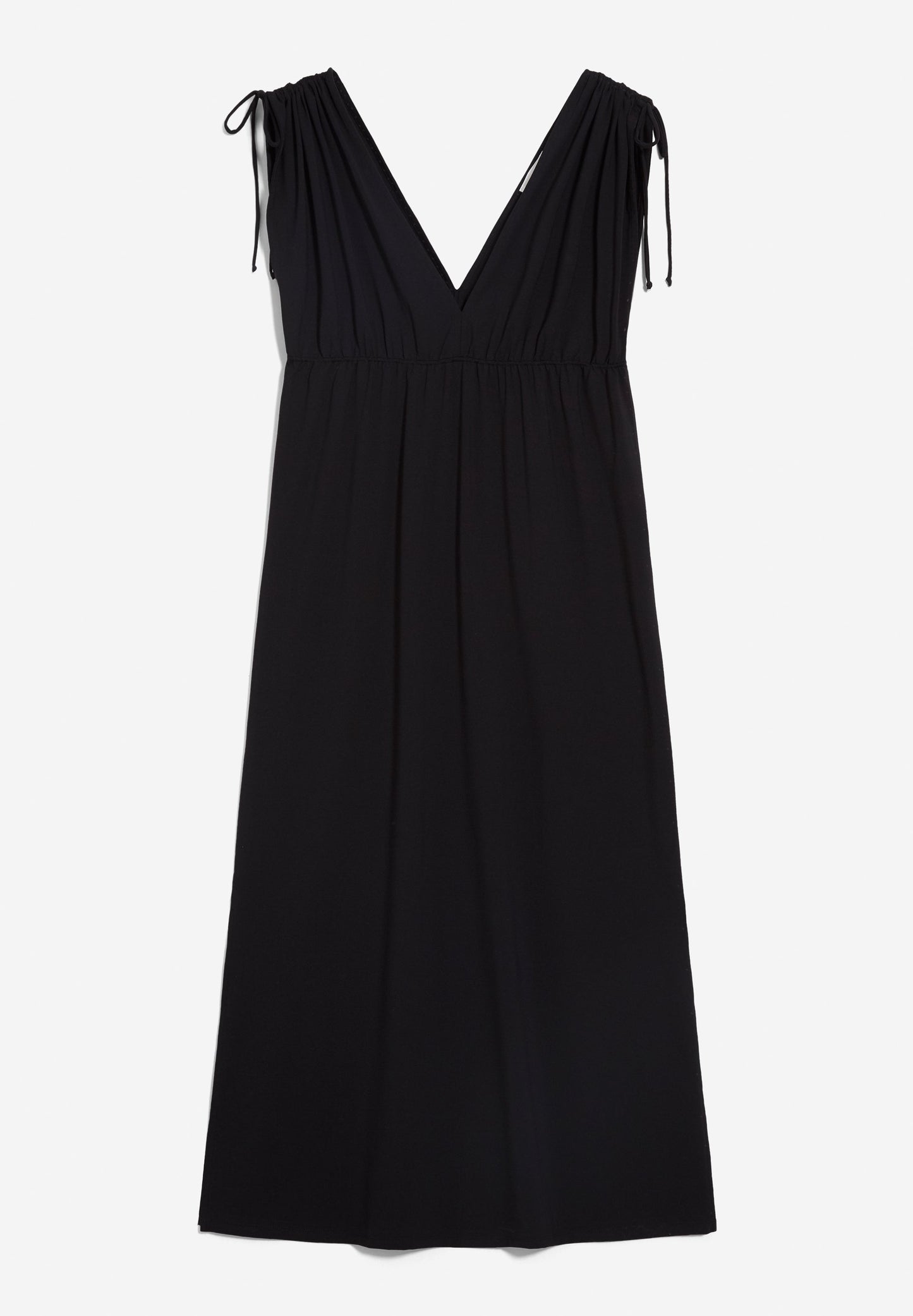 Robe longue noire en coton biologique - haarper black
