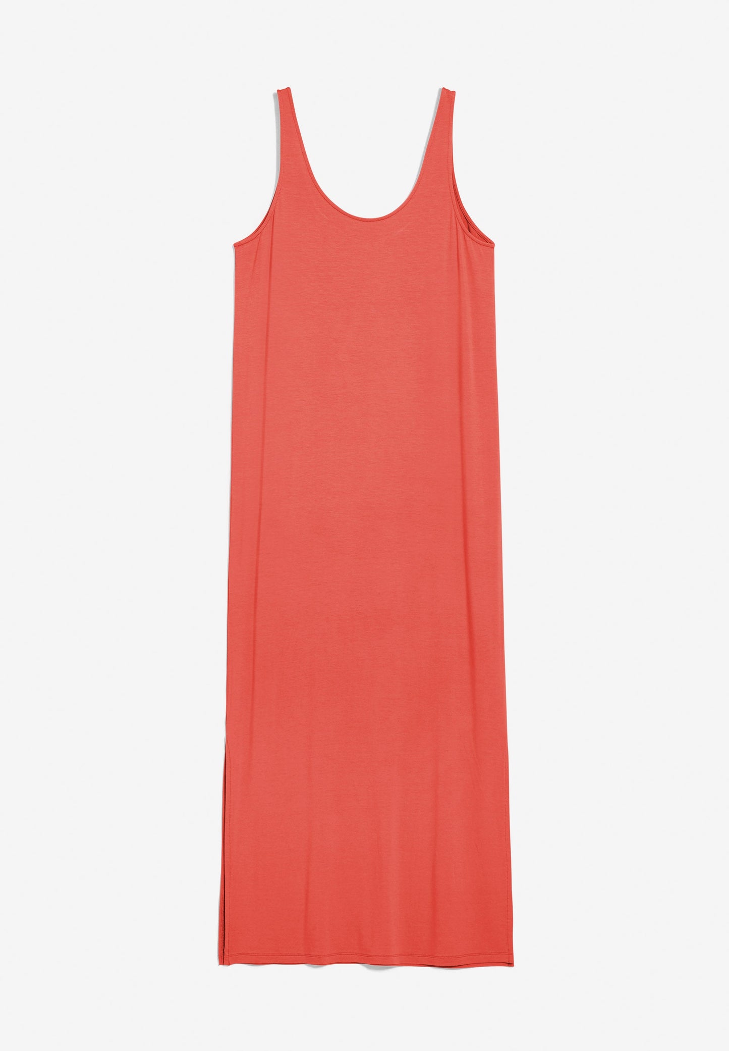 Robe longue orange en ecovero - claraa solid hibiscus