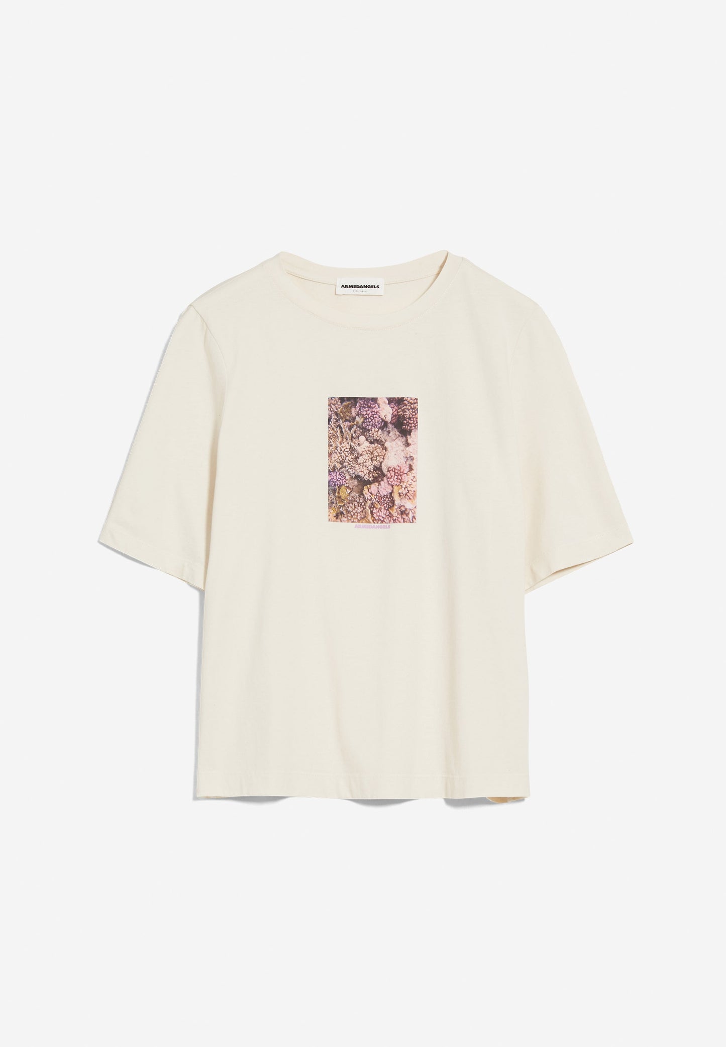 T-shirt ample imprimé non teinté en coton bio - layaa coral undyed
