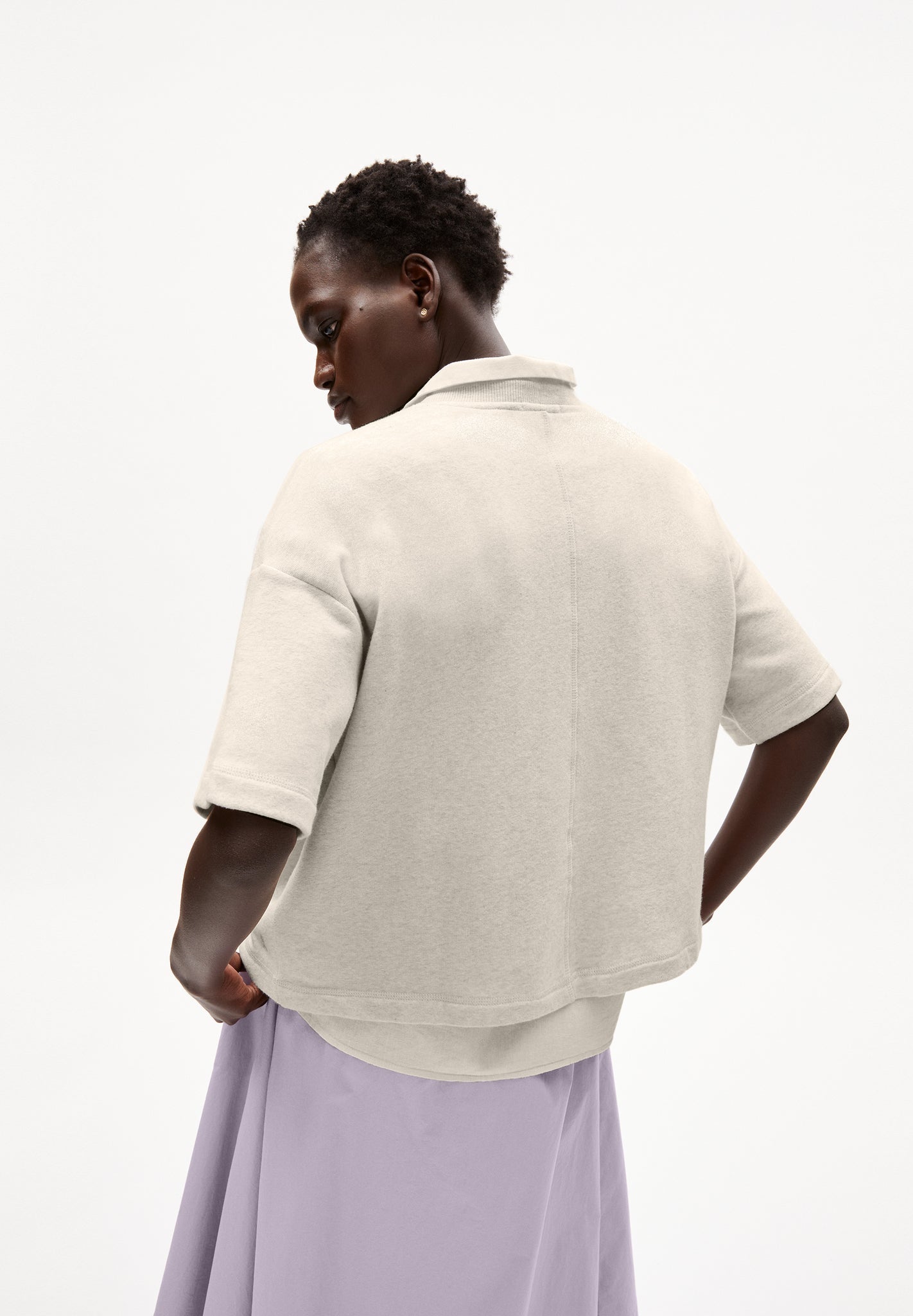 T-shirt épais beige en coton bio - maarieka light desert melange