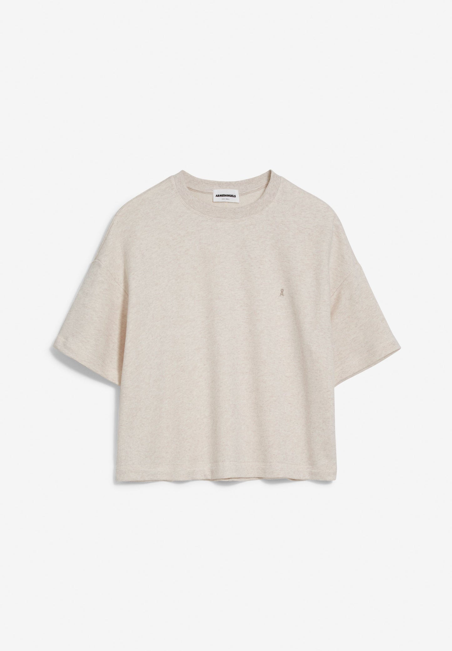 T-shirt épais beige en coton bio - maarieka light desert melange