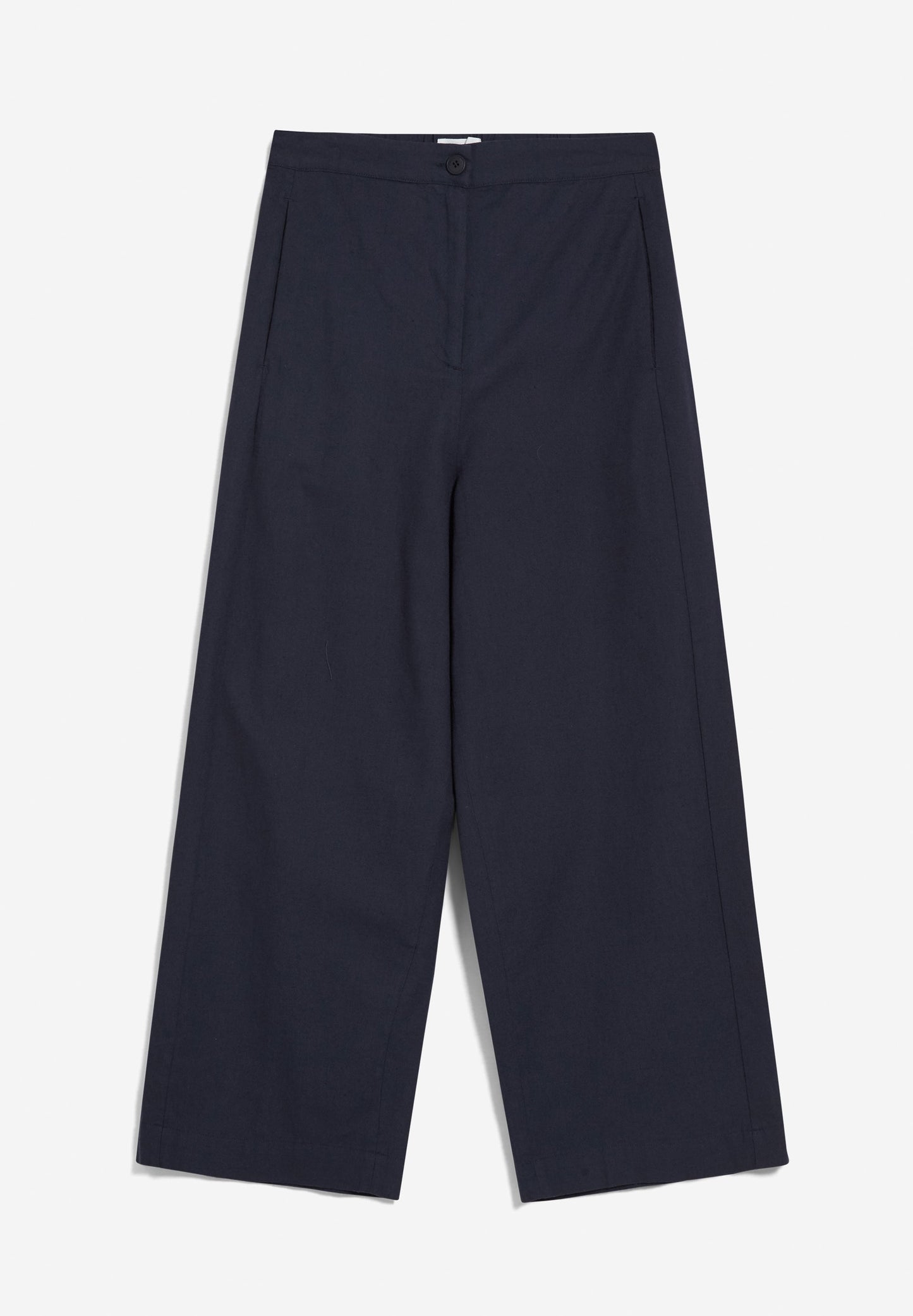Pantalon large marine en coton bio et lin - karunaa lino night sky