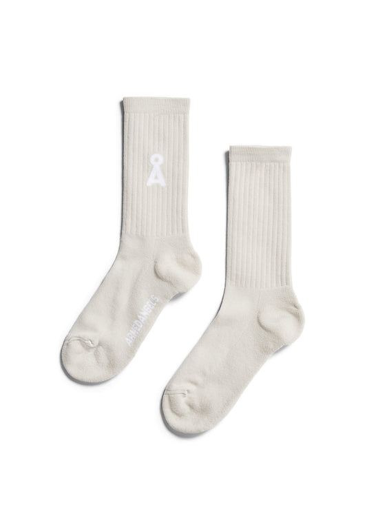 Chaussettes en coton bio et matière recyclée | écru " saamu bold luna rock"