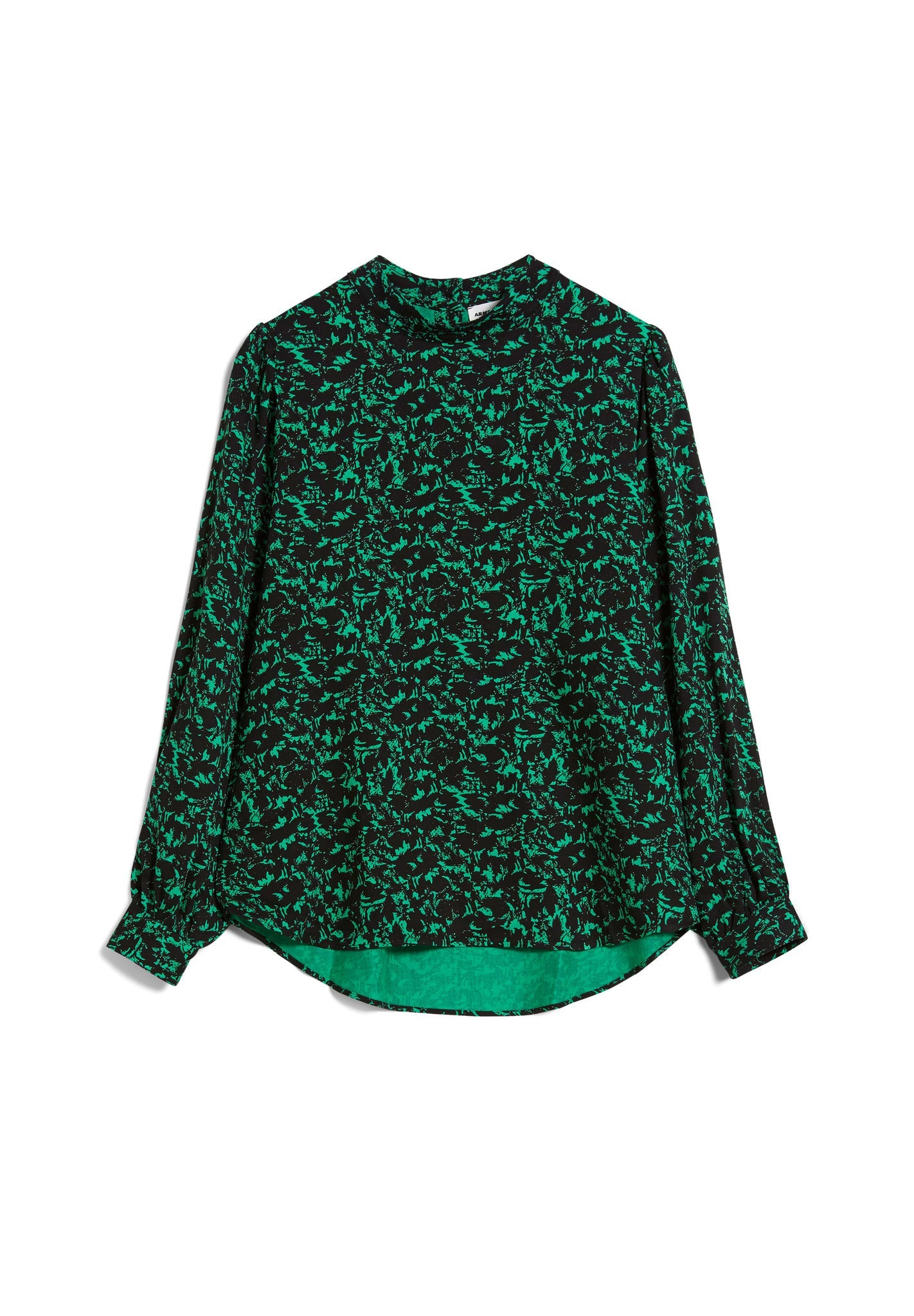 Blouse col cheminée à motifs en viscose ecovero - maacy abstract flash green