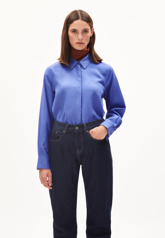 Chemise oversize violette en tencel - hiljaa vibrant violet