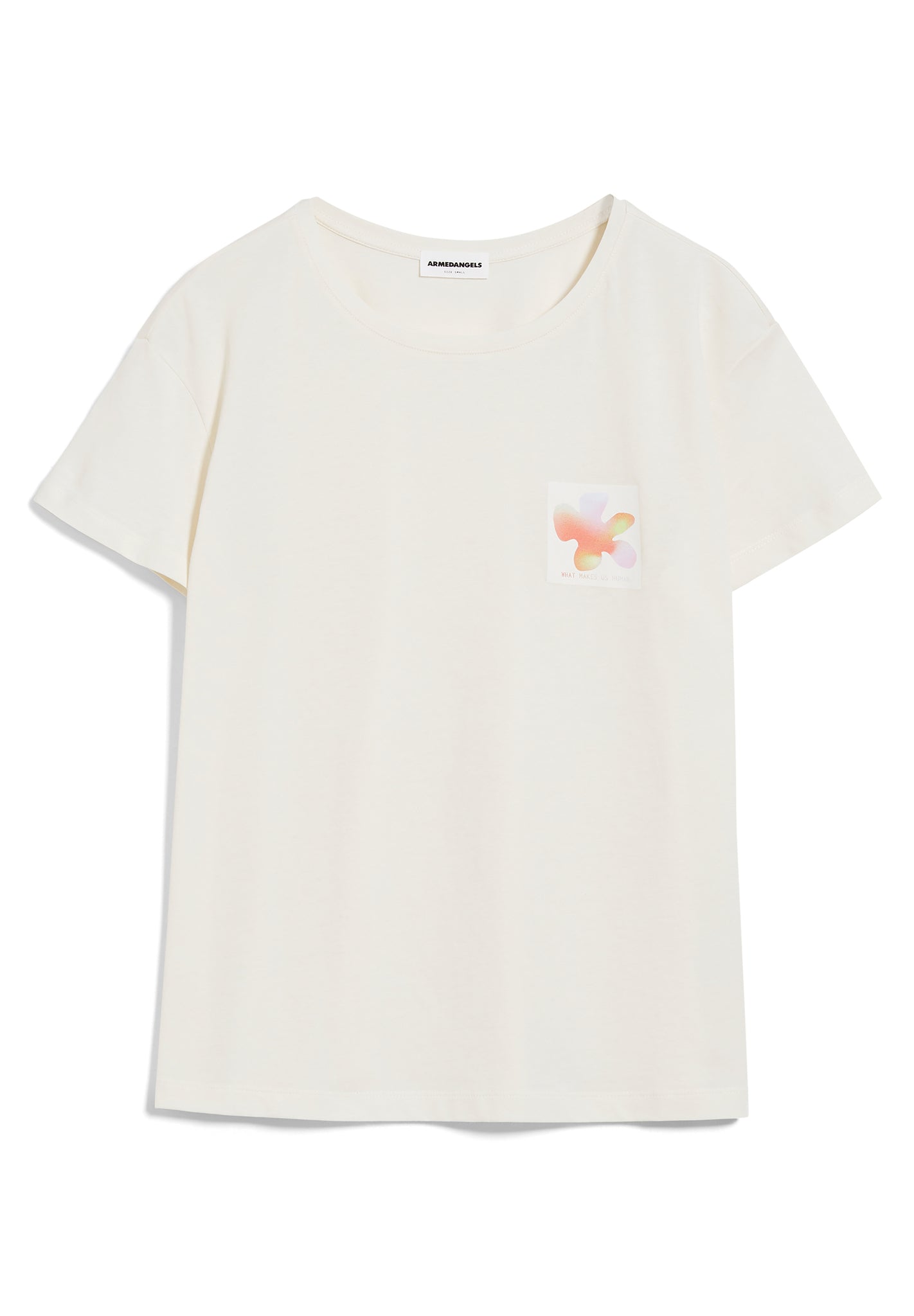 T-shirt écru imprimé en coton bio non teinté - nelaa gradient flower undyed