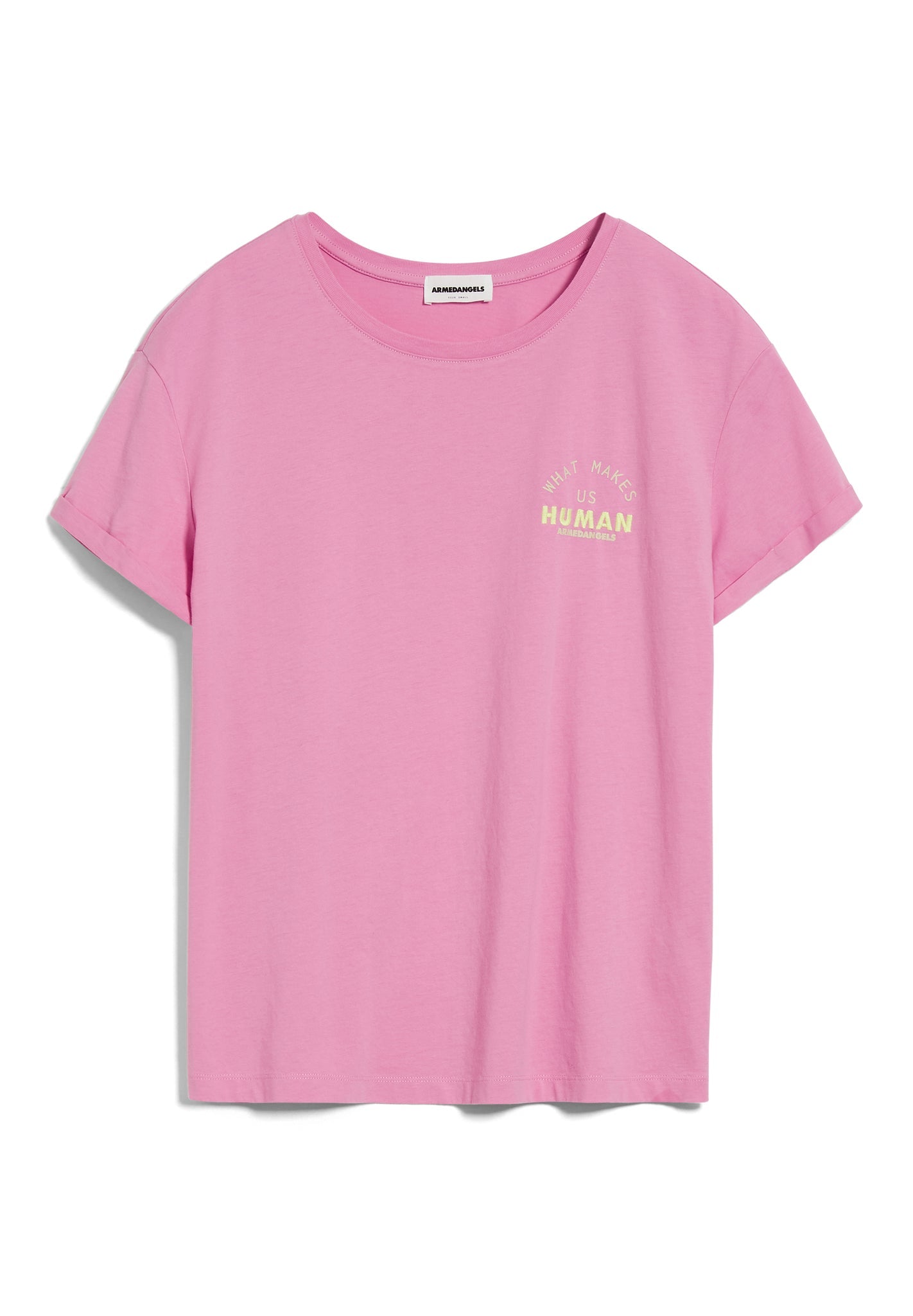 T-shirt imprimé rose framboise en coton bio - naalin elements raspberry pink