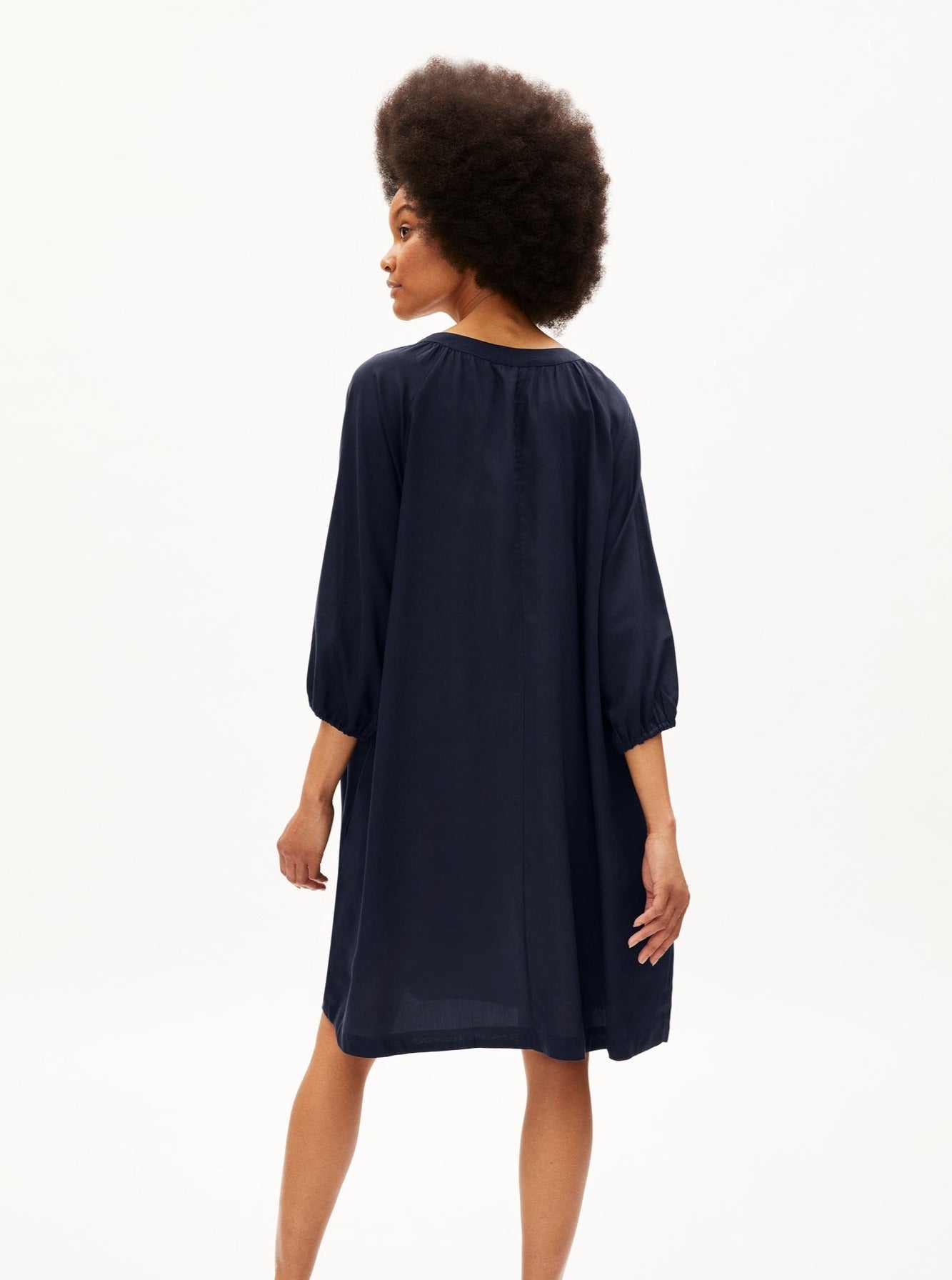 Robe fluide marine en tencel - priscaa night sky