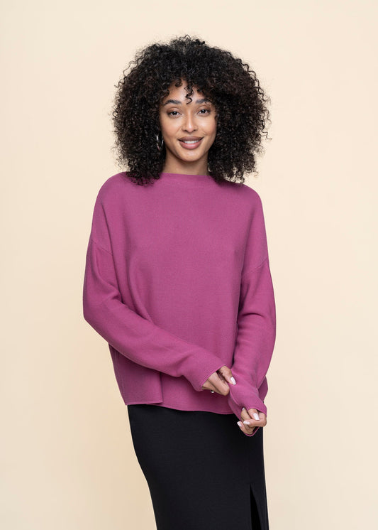 Pull ample en coton bio | rose "merinaa links links crushed berry"