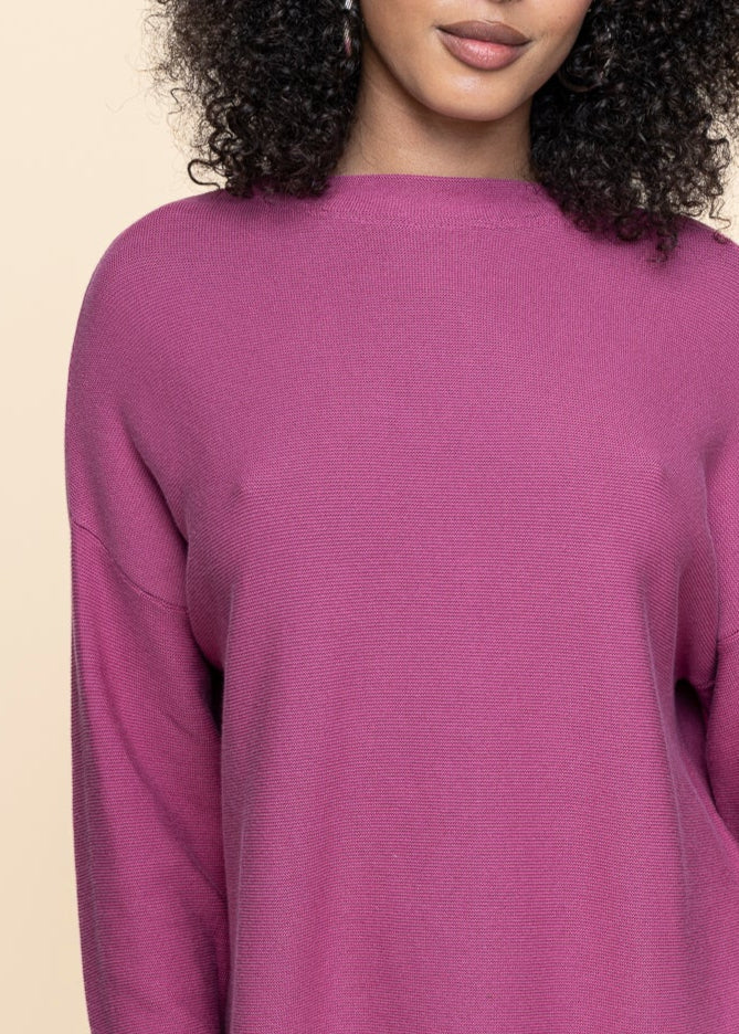 Pull ample en coton bio | rose "merinaa links links crushed berry"