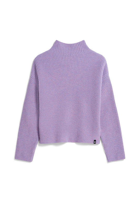 Pull col montant en laine bio et recyclée | Lilas "dakotaas reglana smart lilac melange"