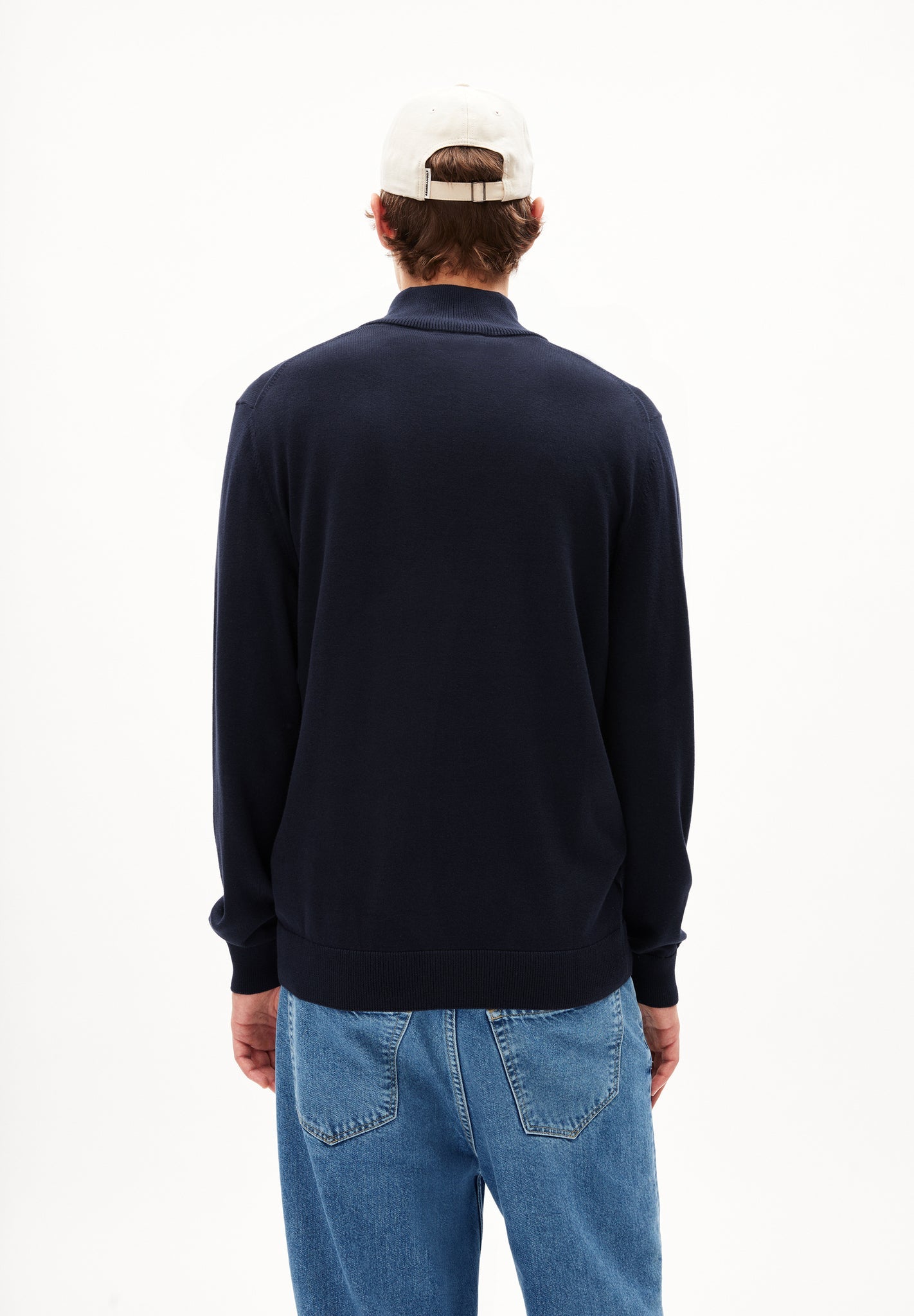 Sweat col zippé en coton bio | marine "faabes night sky"
