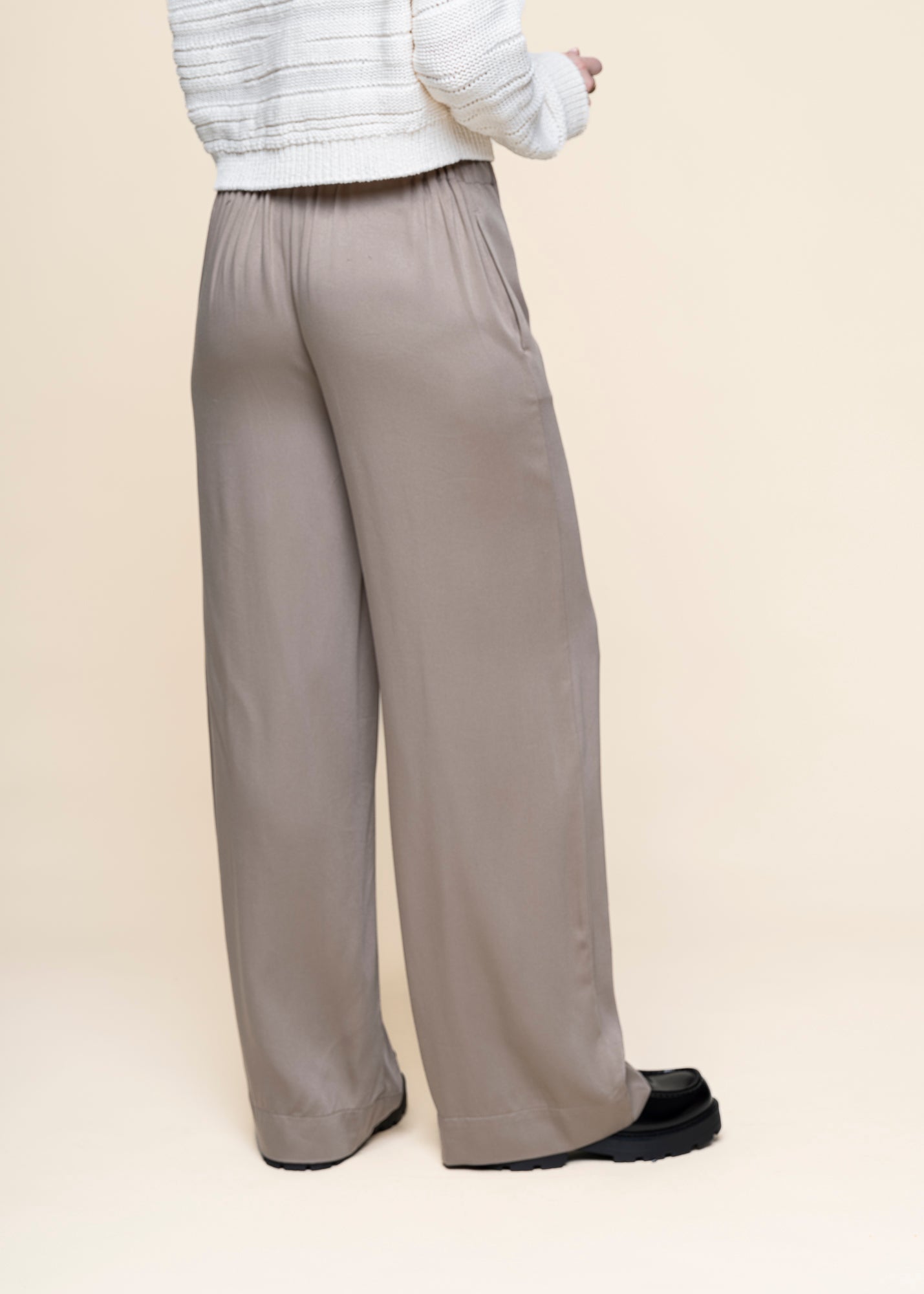Pantalon ample en ecovero | beige "jonvaalie - shiitake"