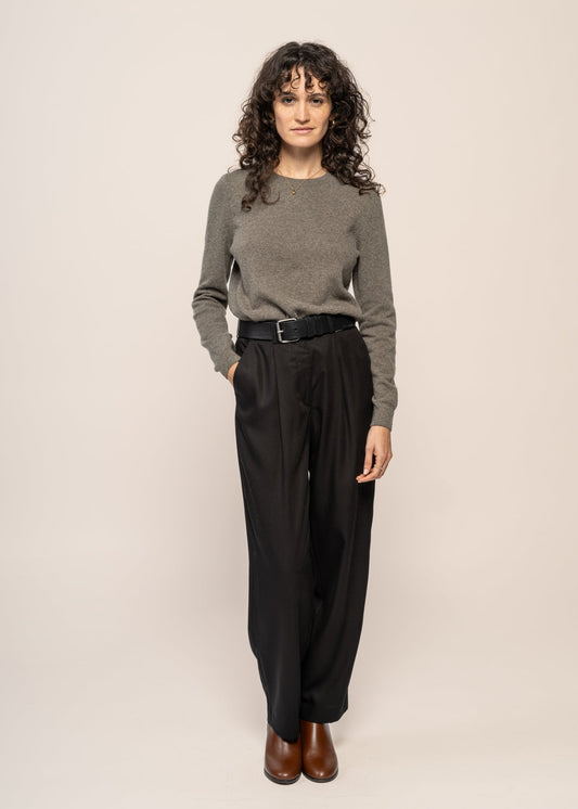 Pantalon à pinces en refibra | noir "sandrinaa tapered - black"