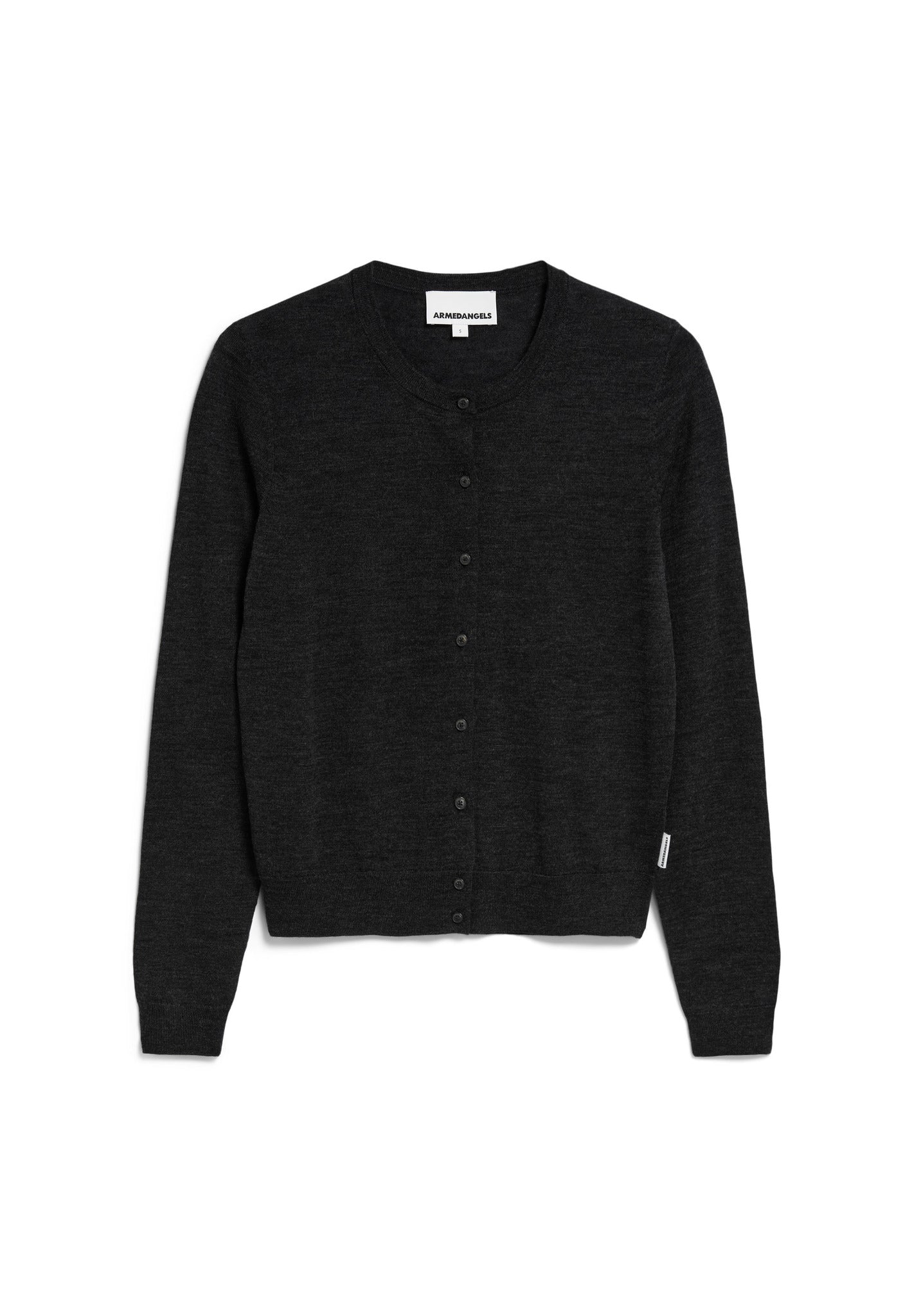 Cardigan en laine bio | gris "ophaliaa merino steel melange"