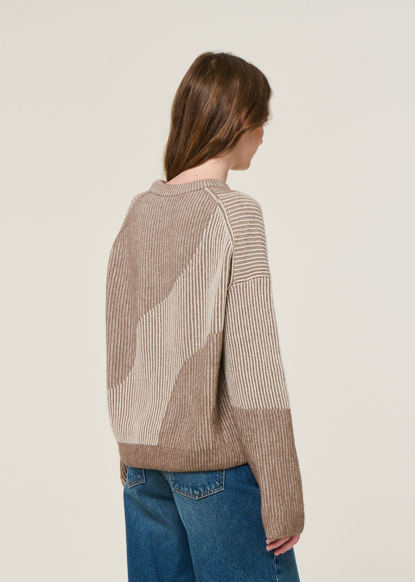 Pull en laine et coton bio | beige "mayraa vanise - camel melange-oatmilk"