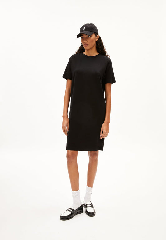 Robe droite en ecovero | noir "maariliana black"