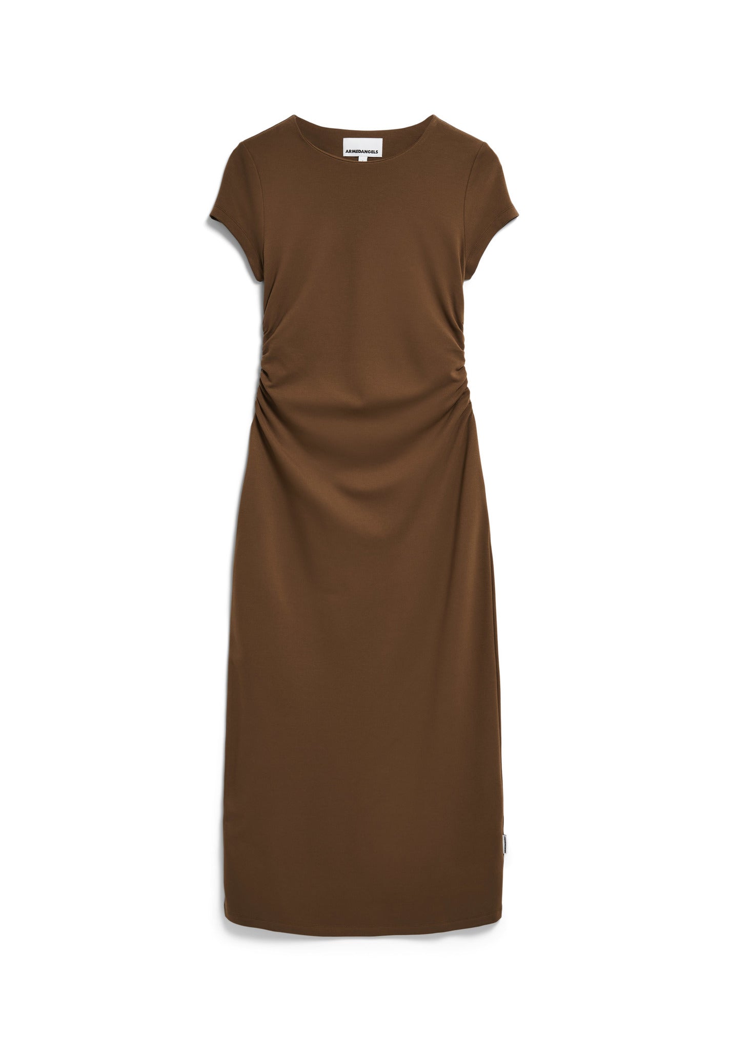 Robe longue en ecovero | marron "adaaja dried moss"