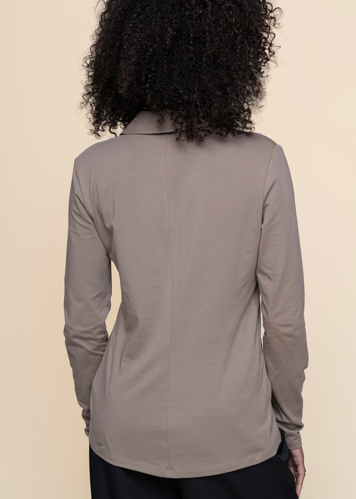 Chemise en coton biologique | marron "nalaannia - shiitake"