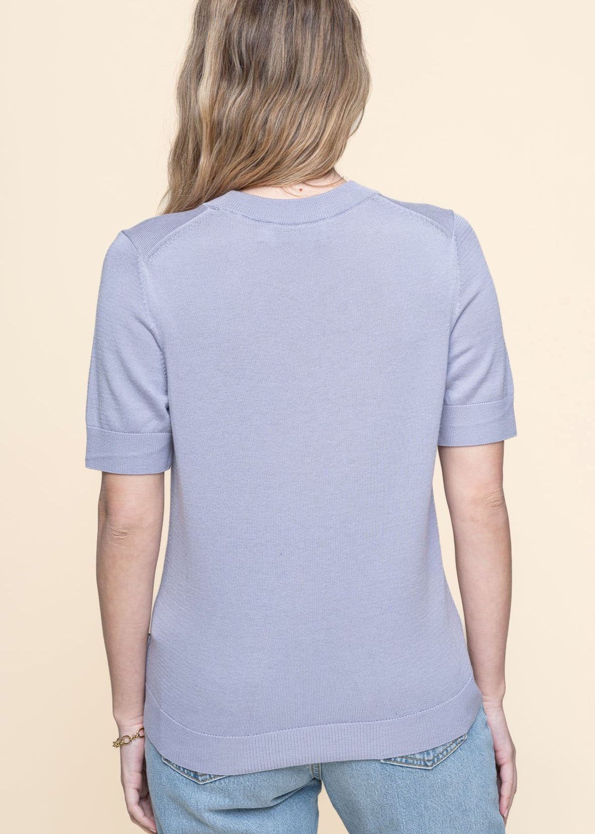 T-shirt maille en coton bio et tencel | gris "siljiaas - misty morning"