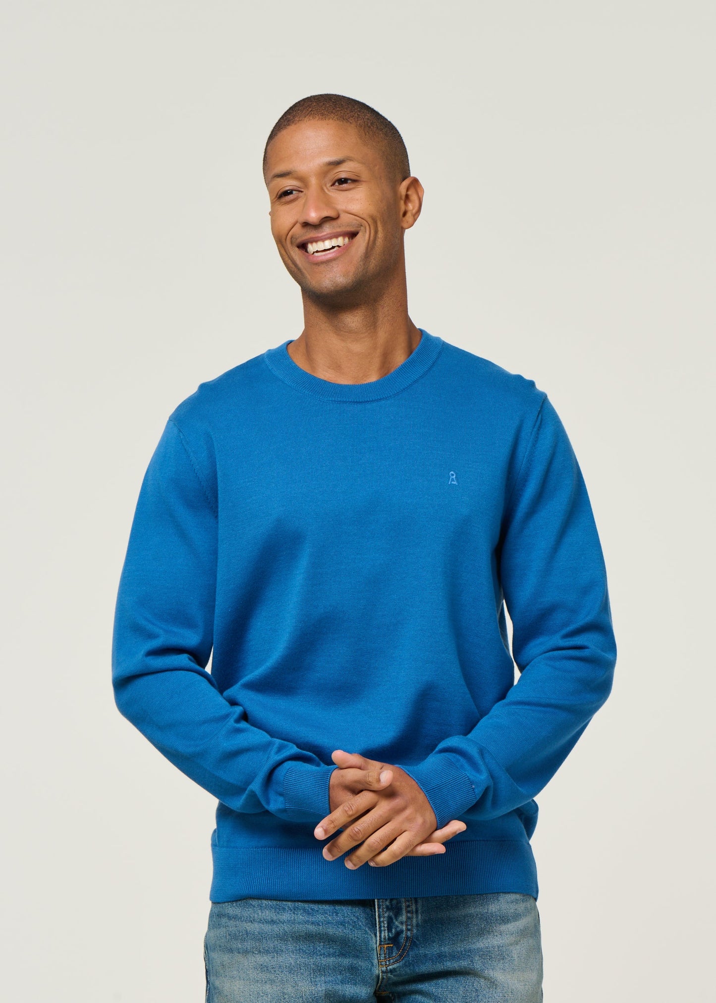 Pull en coton biologique | bleu "loukaa knit sweater - dark morning"