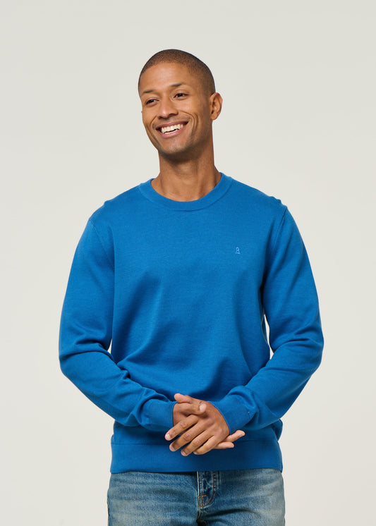 Pull en coton biologique | bleu "loukaa knit sweater - dark morning"