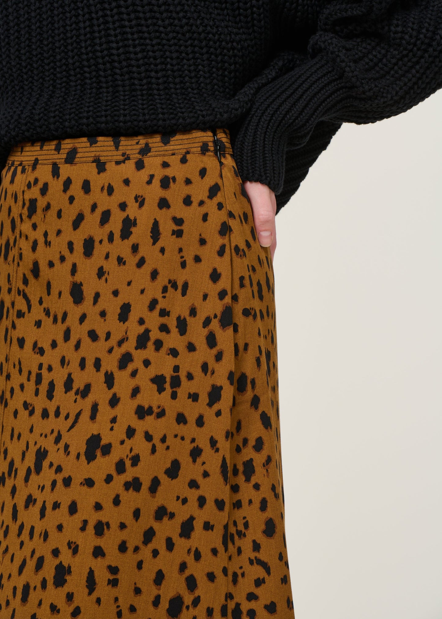 Jupe longue en tencel | "wolaaria leopaa - dark camel"