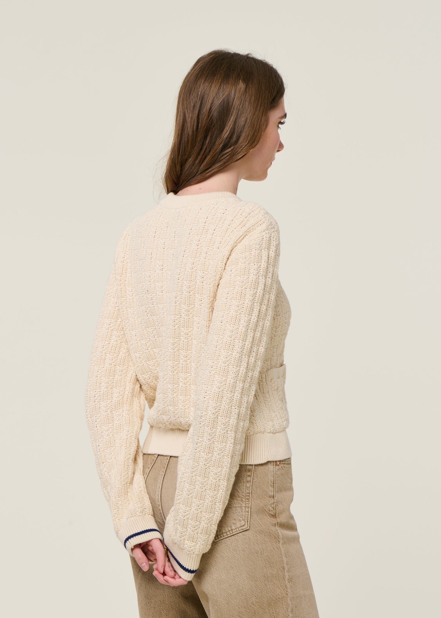 Gilet en coton bio | ecru "juliaanas structure - oatmilk"