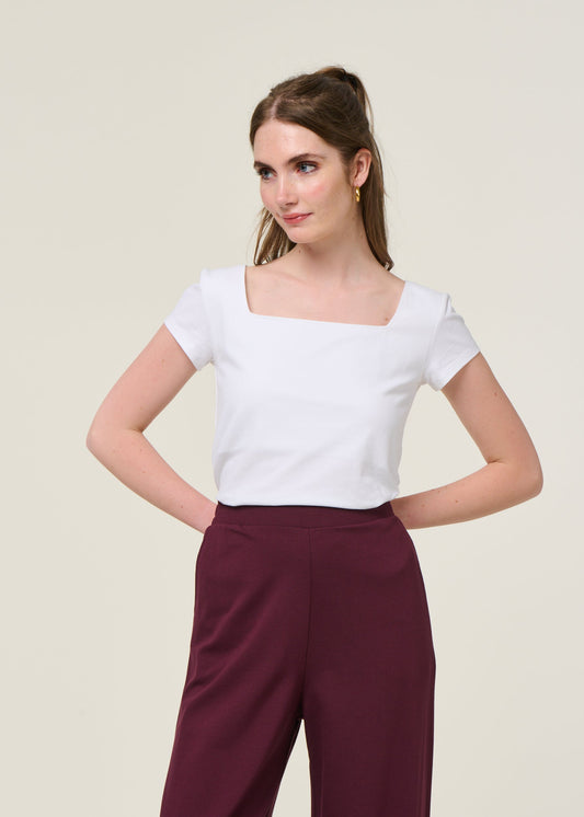 T-shirt en coton bio | blanc "arima - white"