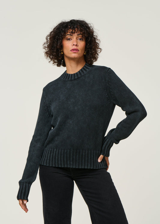 Pull en coton biologique | noir "amaliaas gmt dye - black"
