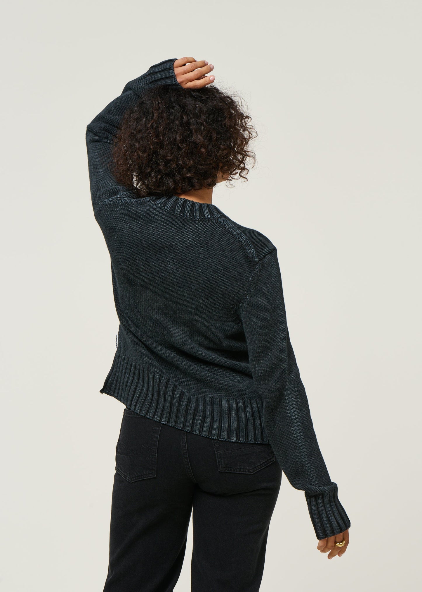Pull en coton biologique | noir "amaliaas gmt dye - black"
