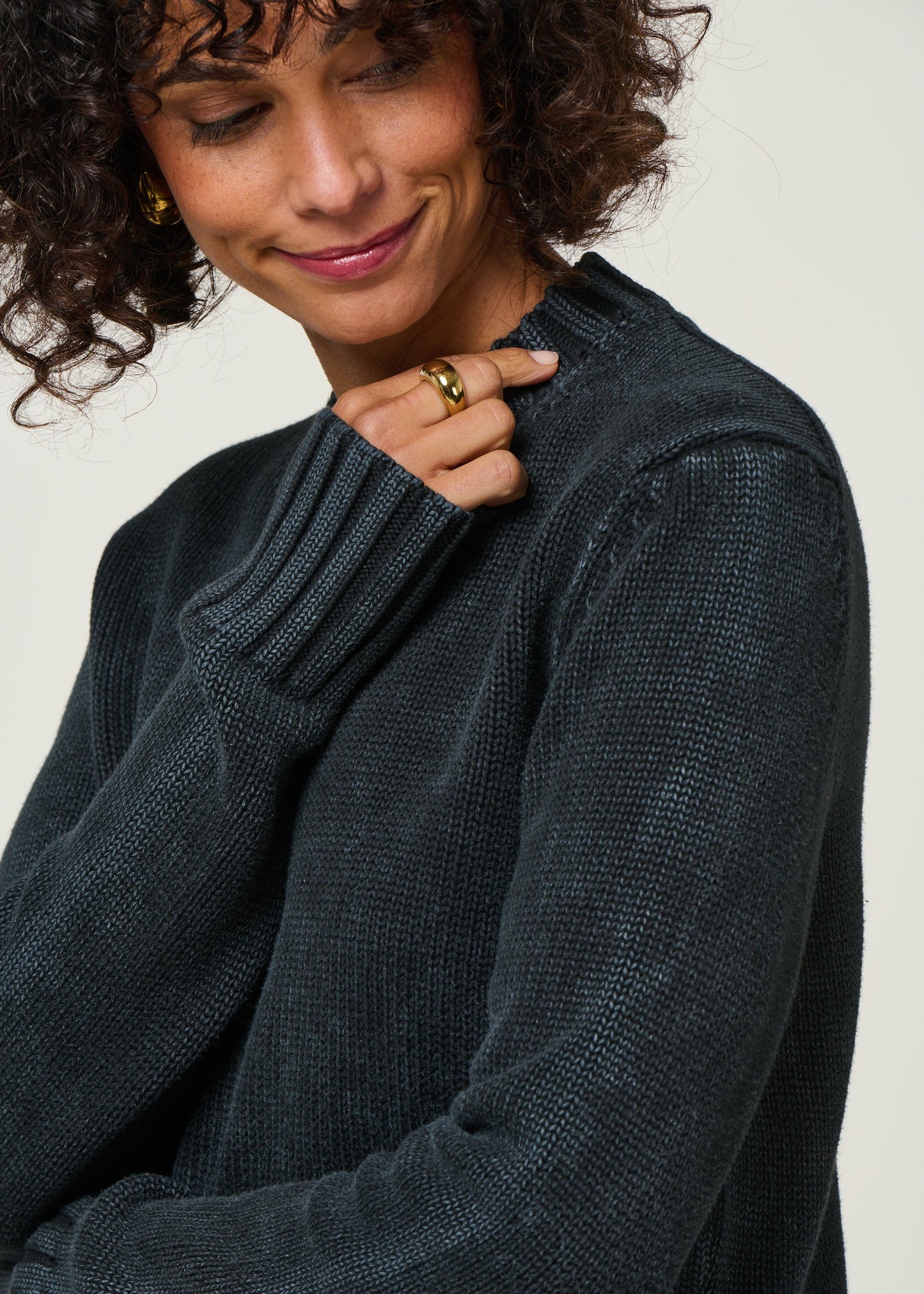 Pull en coton biologique | noir "amaliaas gmt dye - black"