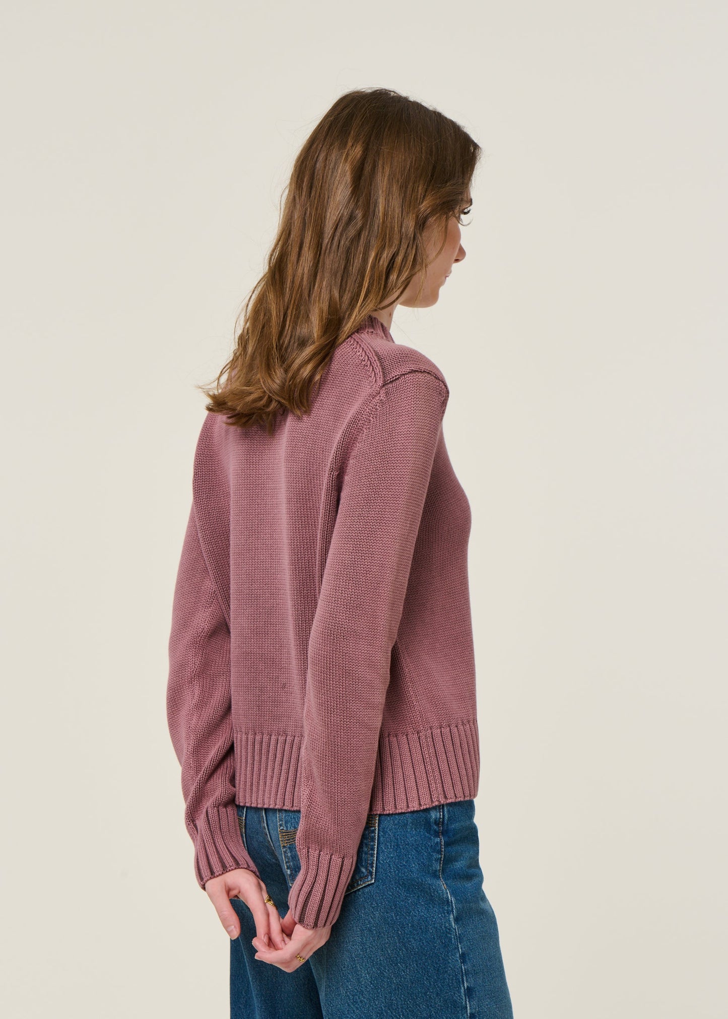 Pull en coton bio | rose "amaliaas gmt dye - dark berry"