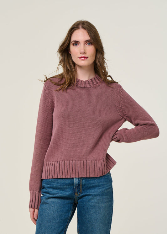 Pull en coton bio | rose "amaliaas gmt dye - dark berry"