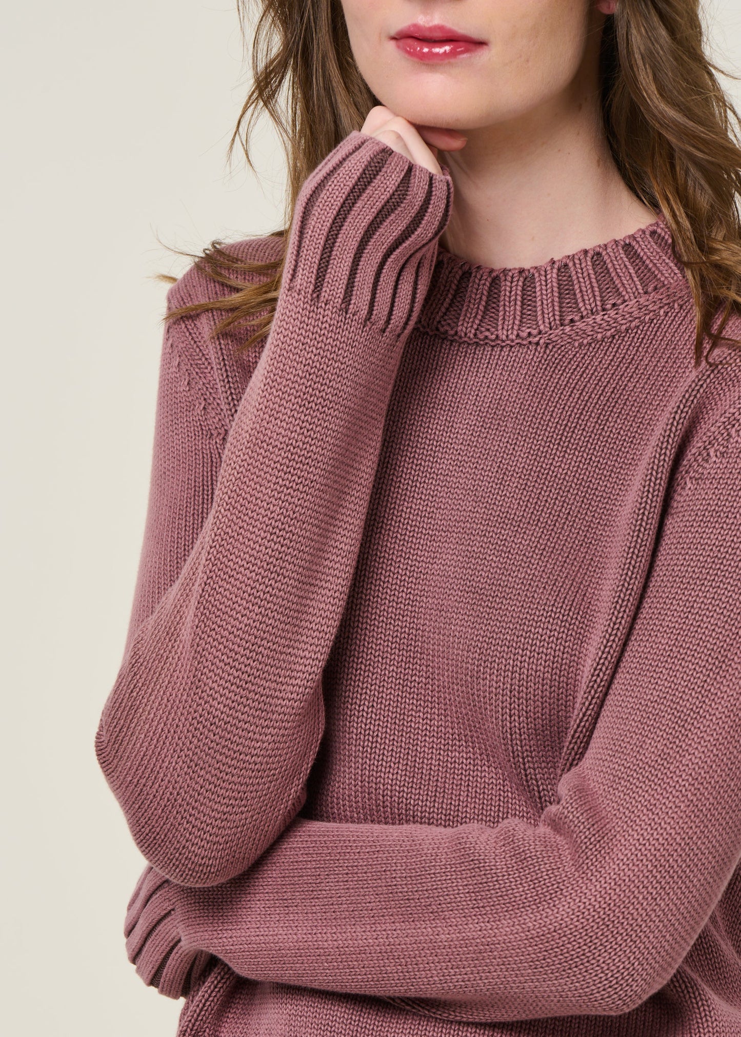 Pull en coton bio | rose "amaliaas gmt dye - dark berry"