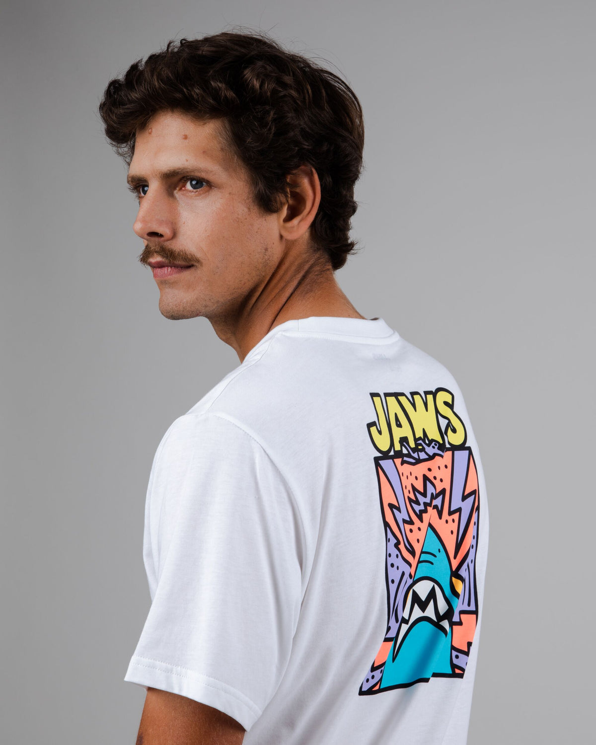 T-shirt en coton bio | blanc "jaws t-shirt white white"