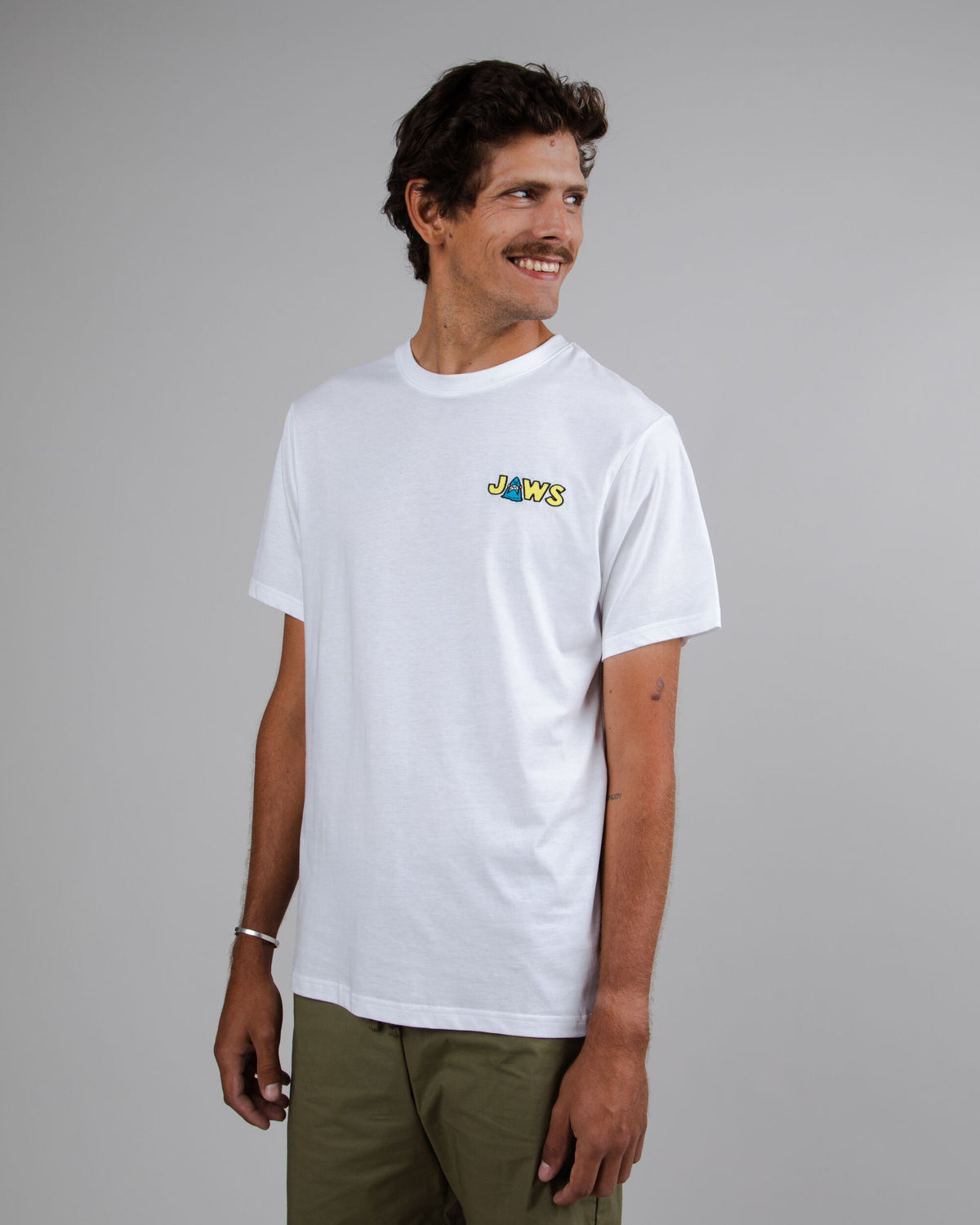 T-shirt en coton bio | blanc "jaws t-shirt white white"