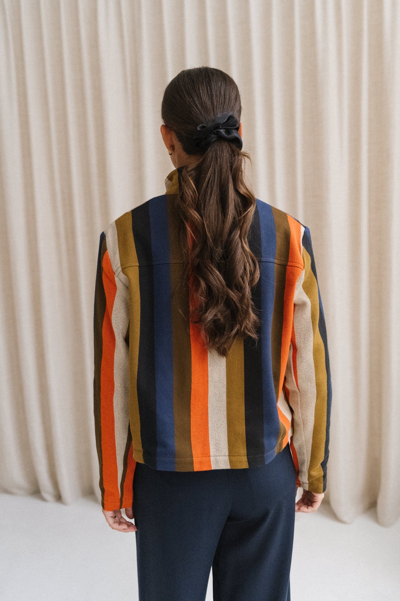 Veste en coton bio | rayée "burnley blanket ceci jacket - multicolor"