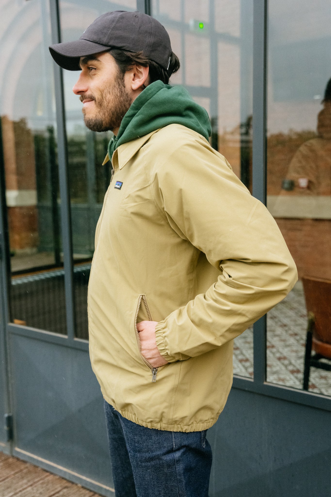 Veste imperméable zippée beige en matière recyclée - baggies jkt classic tan