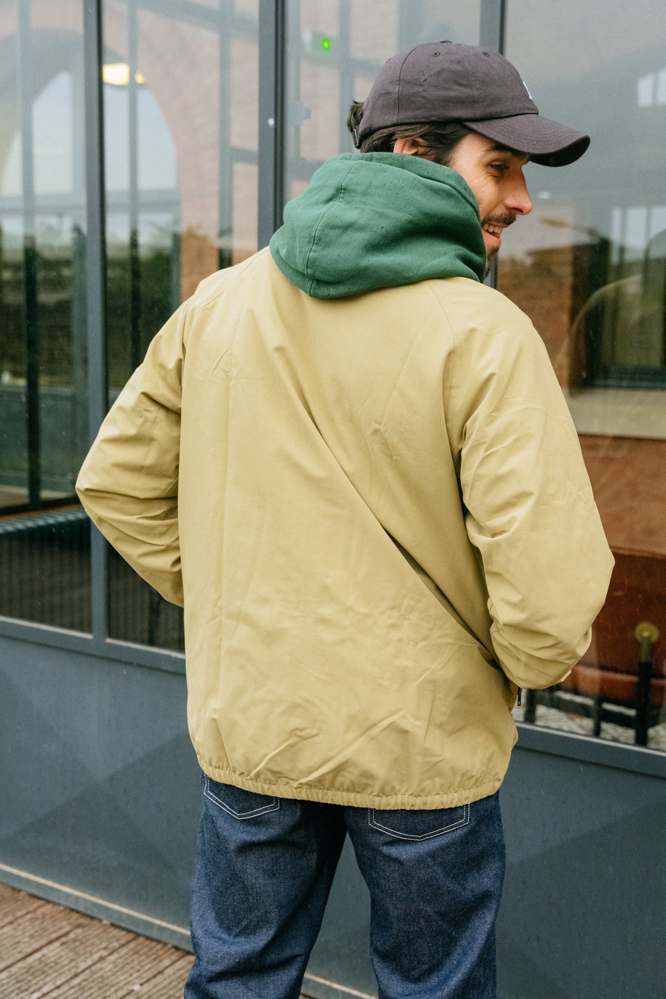 Veste imperméable zippée beige en matière recyclée - baggies jkt classic tan