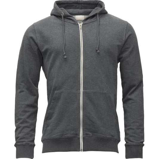 Sweat à capuche zippé gris en coton bio