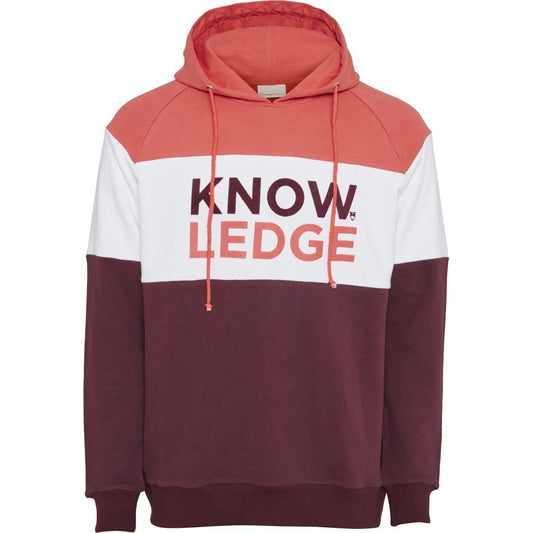 Sweat à capuche imprimé bordeaux et blanc en coton bio
