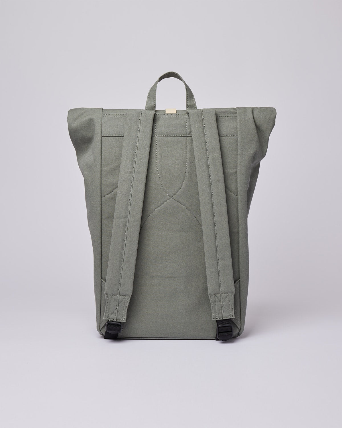Sac à dos roll-op vert clair en coton bio, recyclé et cuir - dante