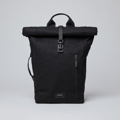 Sac à dos rolltop noir en coton bio - Dante vegan (ancien sku)