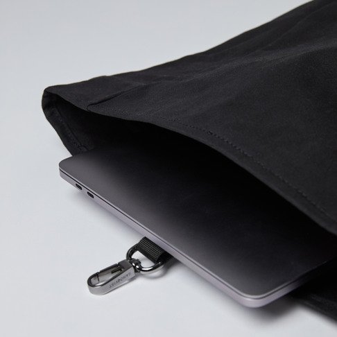 Sac à dos rolltop noir en coton bio - Dante vegan (ancien sku)