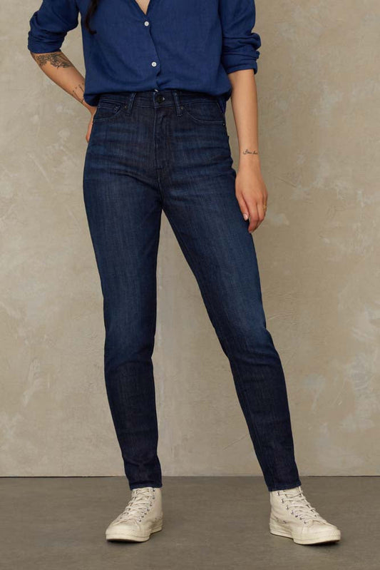 Jean skinny en coton bio | bleu brut "christina high gorbi"