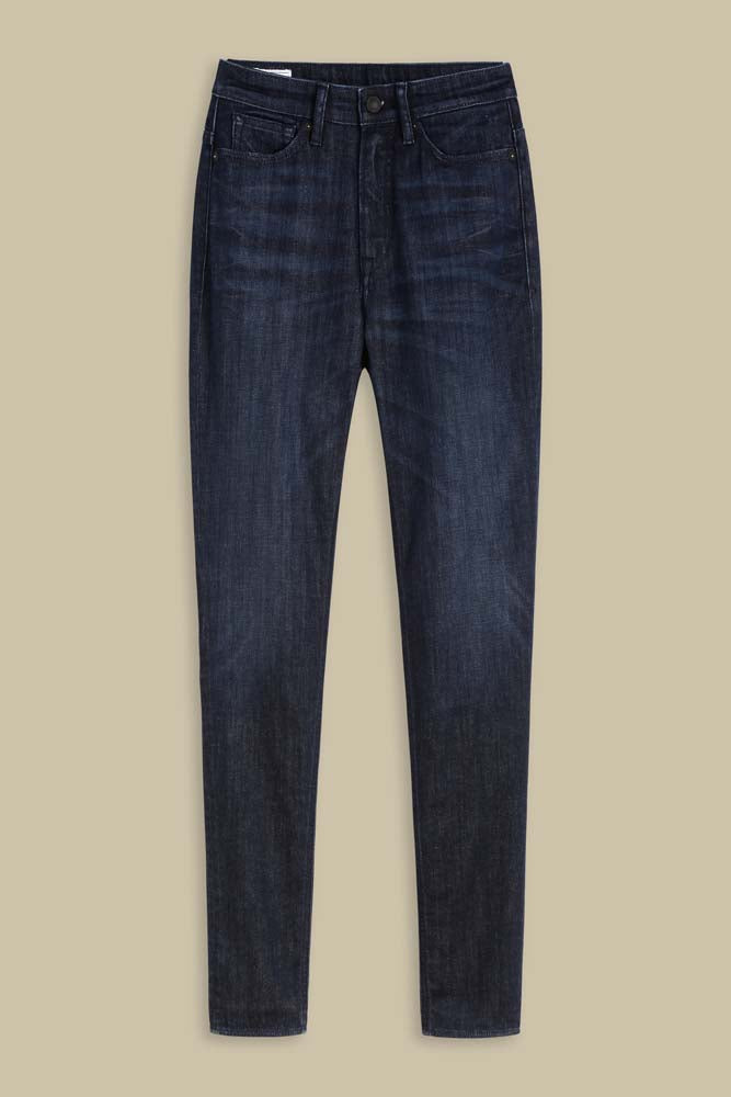 Jean skinny en coton bio | bleu brut "christina high gorbi"