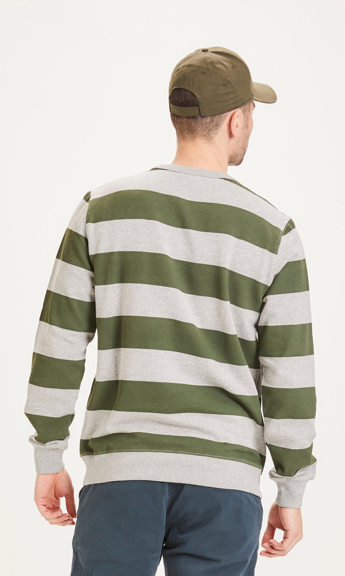 Sweat rayé bicolore en coton bio - ELM stripes sweat forrest night